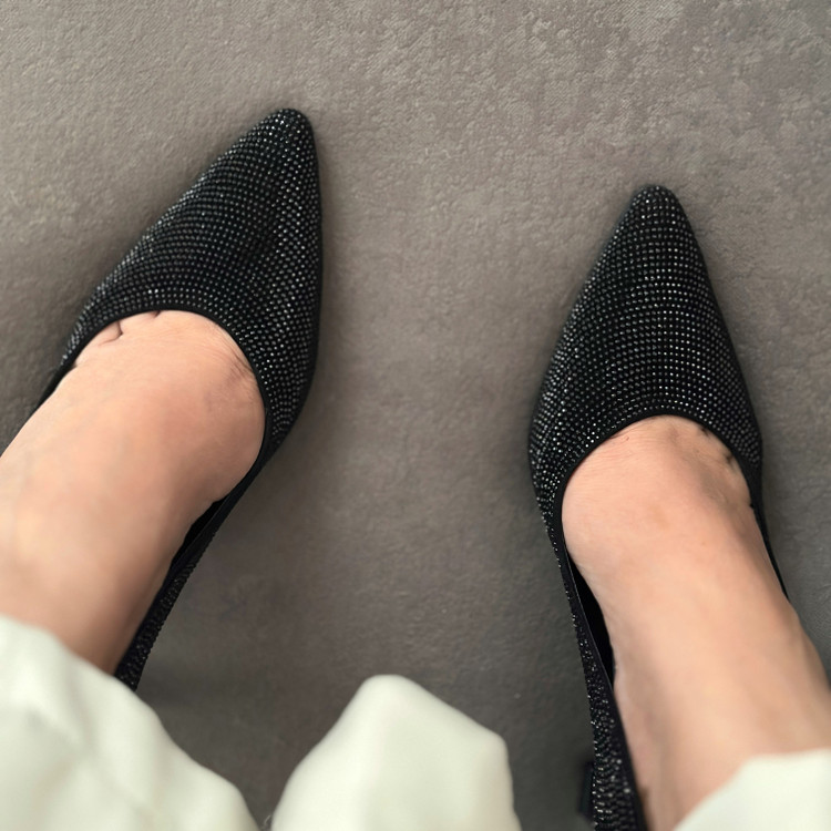 کفش مجلسی نکینی مشکی