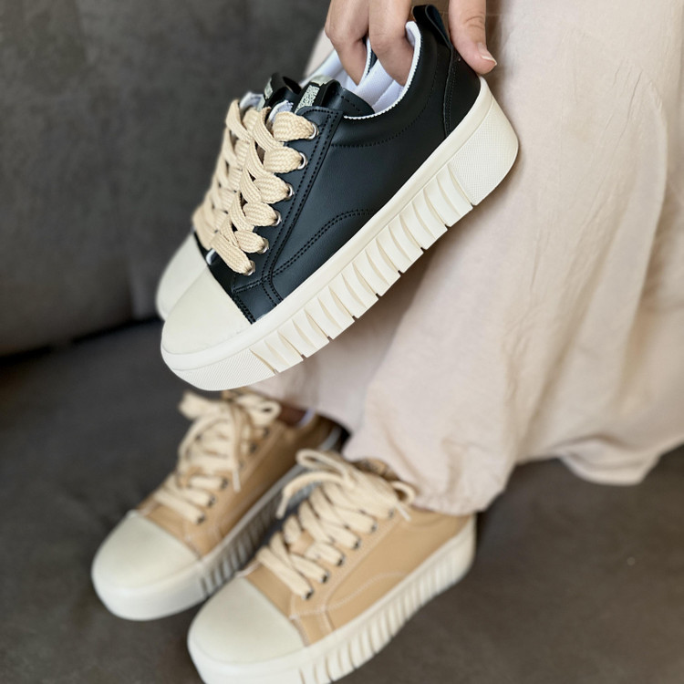 ونس زنانه ساده ونس مشکی کرم