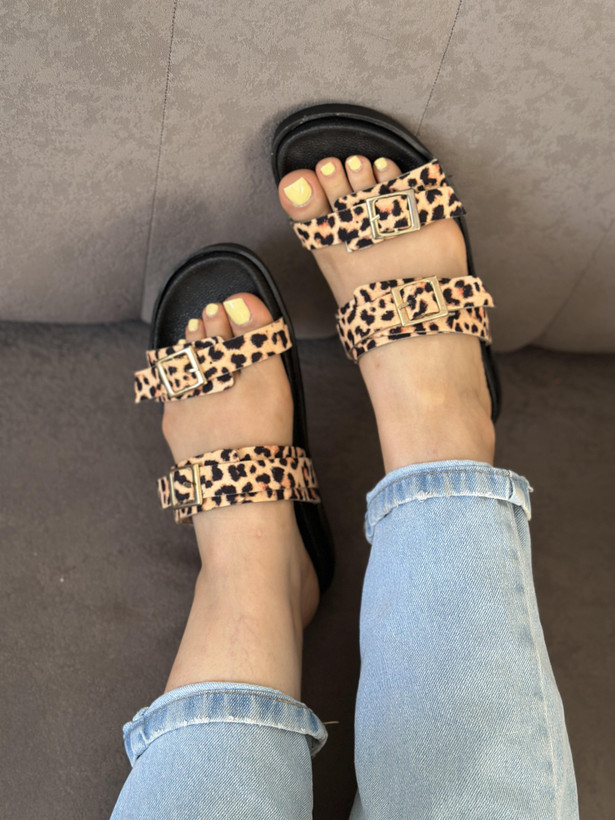 صندل پلنگی زنانه و دخترانه ی نرم و منعطف