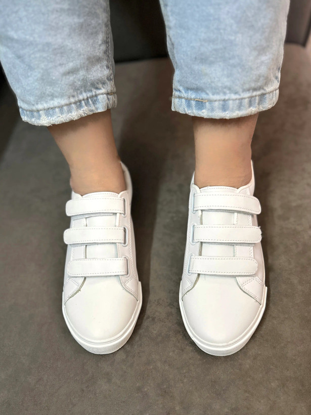 کتونی ۳ چسب زنانه سفید