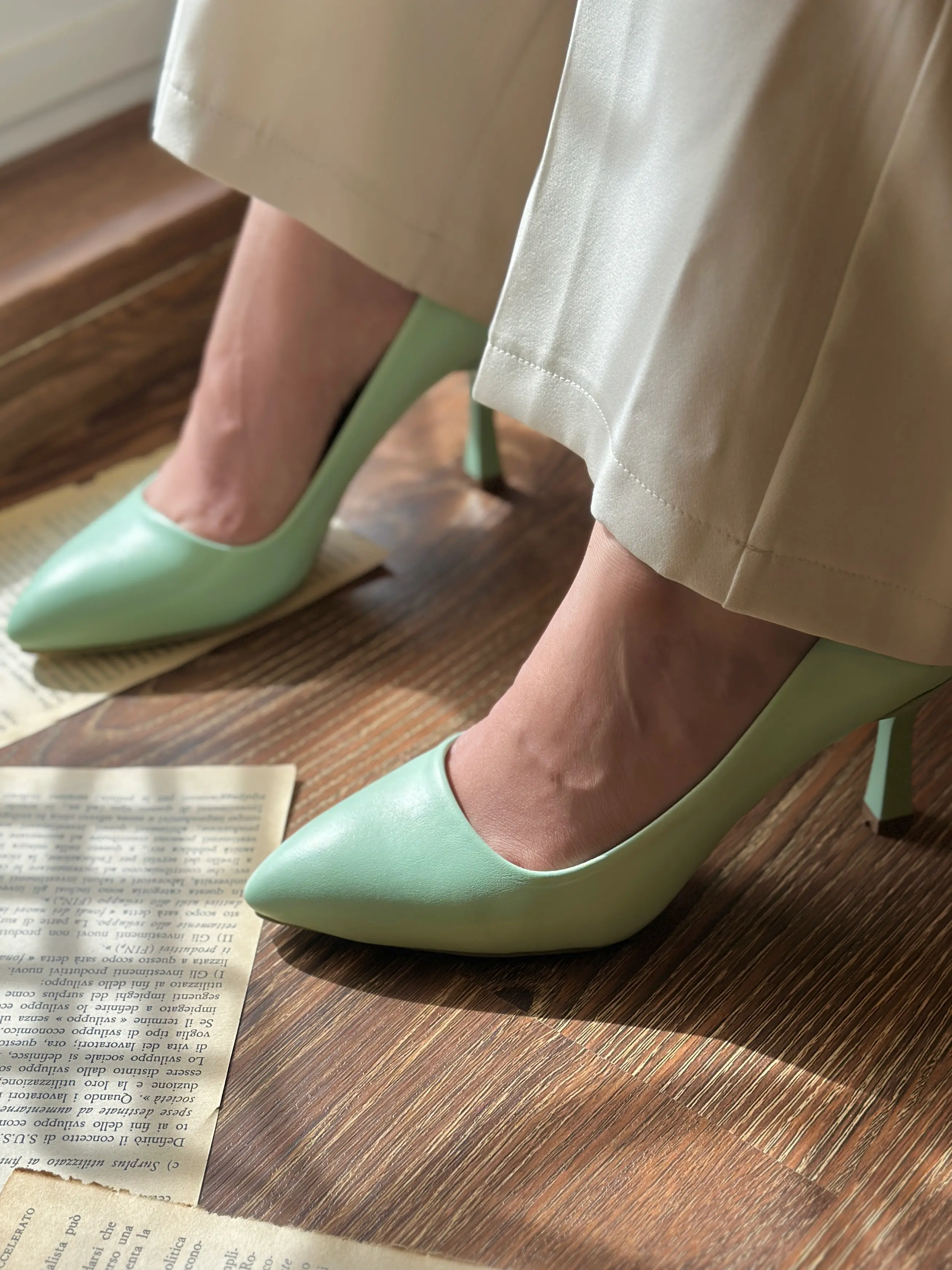 کفش سبز پاستیلی سبز روشن پاشنه دار عروس کفش فرمالیته